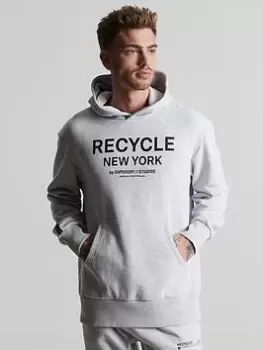 Image of Superdry Studios Recycled City Hoodie - Grey Marl, Size L/Xl, Men