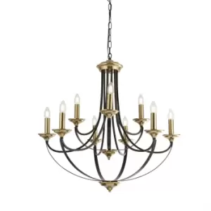 image of Belfry 9 Light Multi Arm Pendant Dark Bronze, Brown, E14