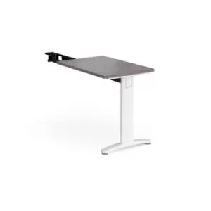 image of TR10 single return desk 800mm x 600mm - white frame and grey oak top