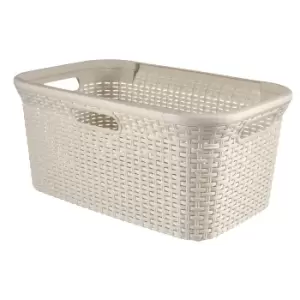 image of Curver 45 Litre Rattan Laundry Basket Cream