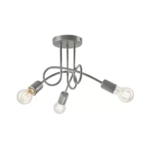 Image of Camilla Multi Arm Semi Flush Ceiling Light Gray, 3x E27