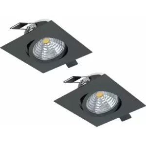 Image of Loops - 2 pack Wall / Ceiling Flush Downlight Black Aluminium 6W Built in LED 2700K