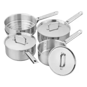 image of Tala Performance Superior 3 Piece Saucepan Set with Steamer Stainless Steel