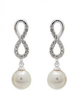 Image of Jon Richard Silver Plate Infinity And Pearl Earring