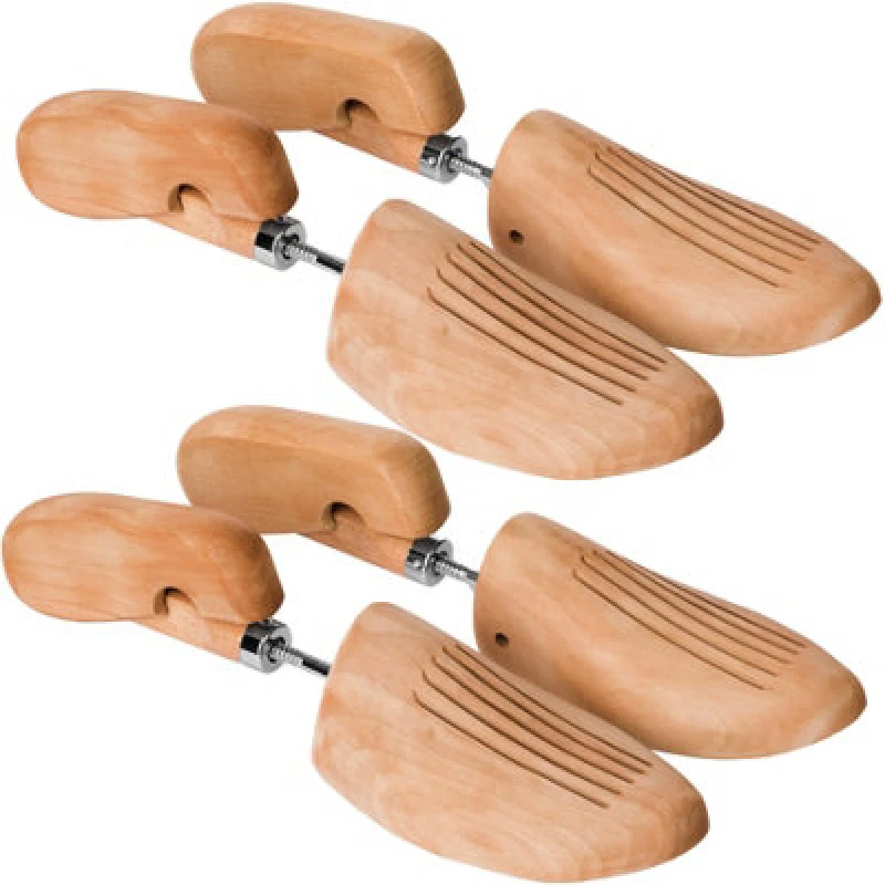 Image of Tectake Shoe Stretcher 2 Pairs - Made Of Lotus Wood, For Womens And Mens Shoes 39-41 - Brown