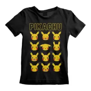 Image of Pokemon - Pikachu Faces (Kids) 7-8 Years