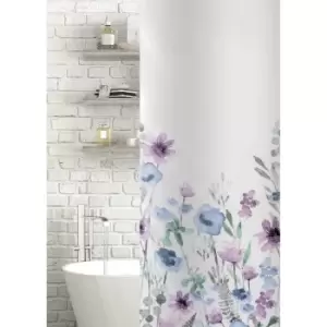 Image of Showerdrape Jardenia Polyester Shower Curtain - Blue/Purple
