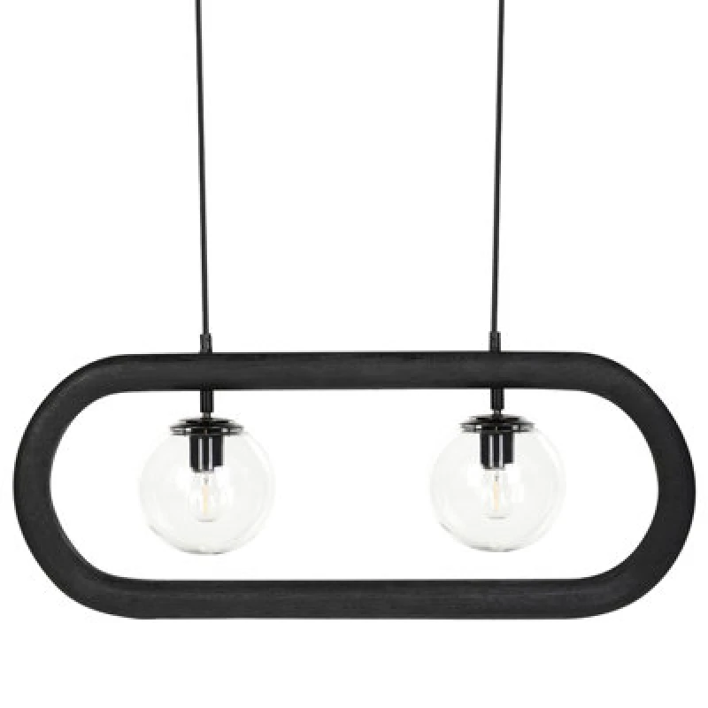 Image of Beliani Pendant Lamp Ayensu Mango Wood Black