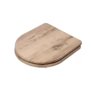 Image of Croydex Varese Oak Effect D Shape Toilet Seat - Grey