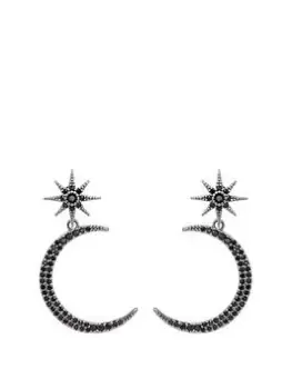 image of Jon Richard Jon Richard Star And Moon Black Statement Earring