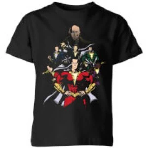 image of Shazam Team Up Kids T-Shirt - Black - 9-10 Years