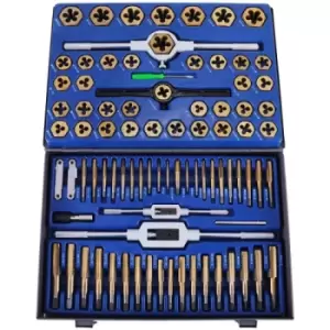Image of VEVOR 86 PICS Tap and Die Set, Machinist Standard Tapered & Plug Hand Tapping, Cutting, Threading, Forming, and Chasing Thread Kit with SAE & Metric M