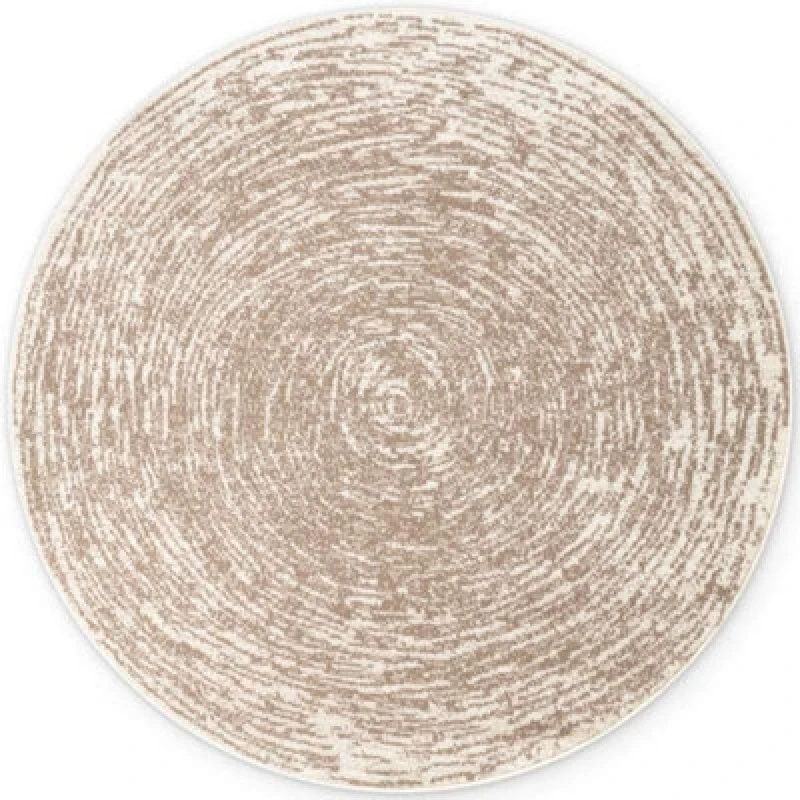 Image of The Rugs Gloria Round Rug Cavallo Abstract Short Pile Polypropylene 9mm In Beige
