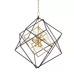 image of Roundout 9 Light Pendant Brass