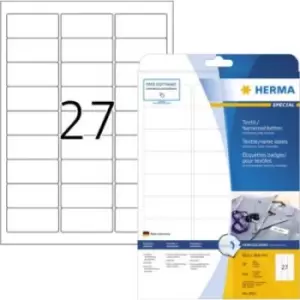 image of Herma 4511 Labels (A4) 63.5 x 29.6mm Acetate silk White 540 pc(s) Removable Name stickers