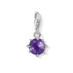 Image of THOMAS SABO Silver Amethyst February Birthstone Charm