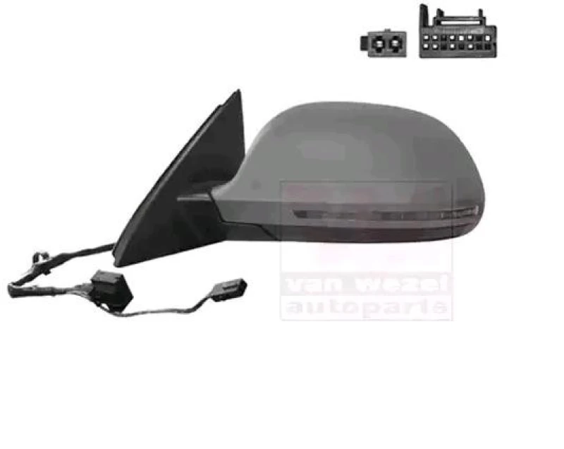 Image of VAN WEZEL 0370805 Wing mirror * HAGUS * Left, Heatable, primed Outside Mirror (50)