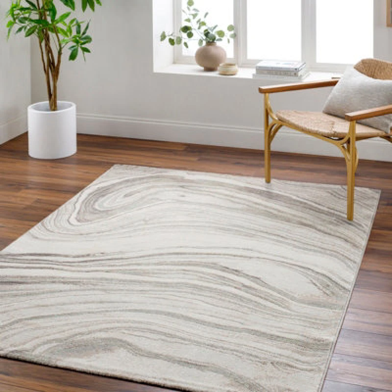Image of Livabliss Scandi Modern Light Grey Lilac Area Rug 160 X 215cm - Easy Care, Non Shedding, Ideal For Living Room & Bedroom