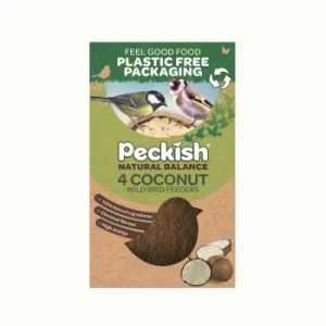 Peckish Natural Balance Coconut Feeder Bird Food 4 Pcs