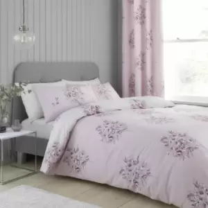 image of Catherine Lansfield Designer Collection Floral Bouquet Duvet Cover Set, Pink, Double