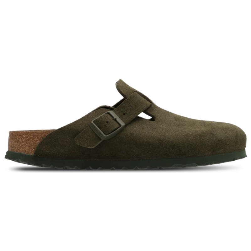 Image of Birkenstock Suede|Boston Women Flip-Flops and Sandals - Green - Size 7.5 - Suede