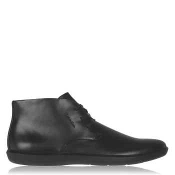 Image of Calvin Klein Macro Leather High Top - Black