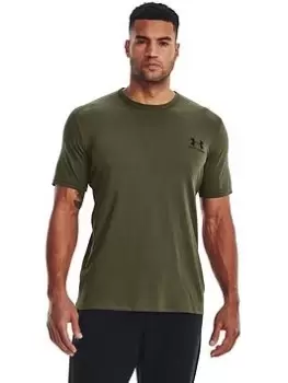 image of Under Armour Training Sportstyle Left Chest S/s T-Shirt, Khaki, Size XL, Men