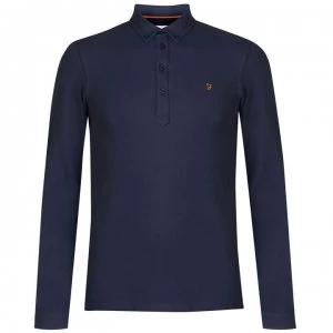 Farah Vintage Farah Merriweather Long Sleeve Polo Mens - Navy