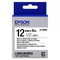 Image of Epson LK-4WBW Black on White Labelling Tape 12mm x 9m