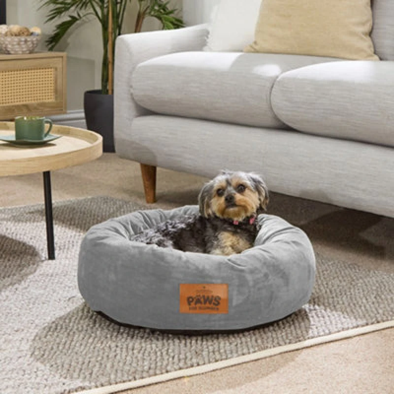 Image of Slumberdown Paws for Slumber Donut Pet Bed, Small, 55cm Diameter Grey