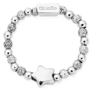 Image of ChloBo SR2STAR Mini Inset Star Ring Size Medium Sterling Jewellery