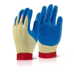 Image of Click KutStop KLG Large Size 9 Kevlar Knitted Full Cuff Protective Gloves Blue with Latex Coated Palm