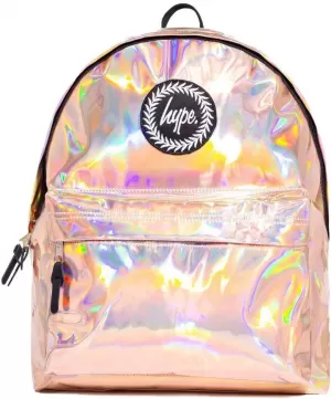 image of Hype Girls Holographic Backpack - Rose Gold