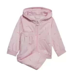 image of adidas Brandlove Shiny Polyester Tracksuit Kids - Clear Pink / Preloved Fuchsia