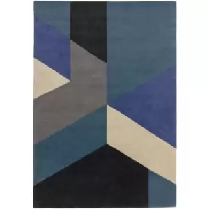 Image of Reef RF13 Big Geo Blue 160cm x 230cm Rectangle - Blue and Multicoloured
