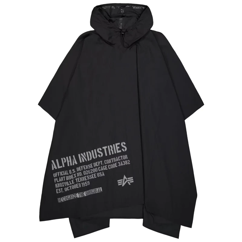 Image of alpha industries Foldable rain poncho Alpha Industries Noir Unisex TU