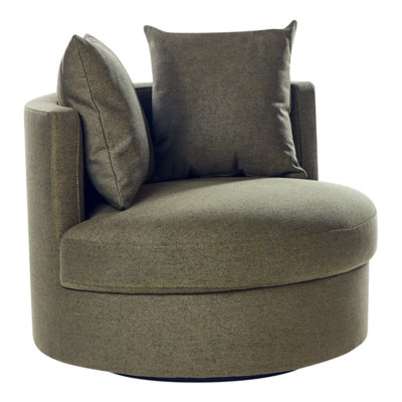 Image of Beliani Swivel Armchair Dalby Fabric Dark Green