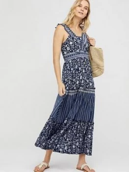 image of Monsoon Farrah Jersey Lenzing Ecovero Maxi Dress - Navy