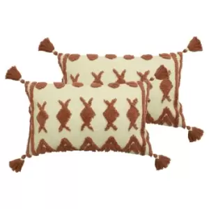 Image of Furn. Esme Twin Pack Polyester Filled Cushions Brick
