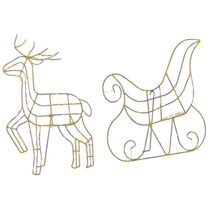 Image of Beliani Outdoor Decoration LED Saija Reindeer 46cm Silver