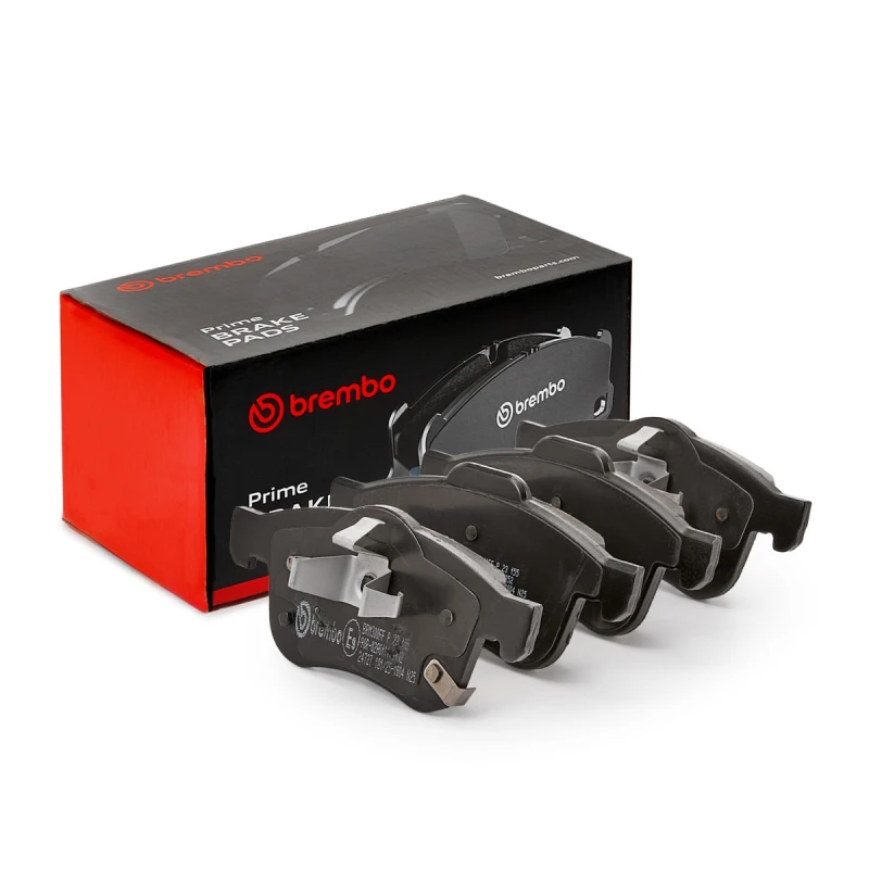 Image of BREMBO P 23 155 Brake pad set PRIME LINE with acoustic wear warning, without accessories, with anti-squeak plate Brake Pad Set,disc brake (402)