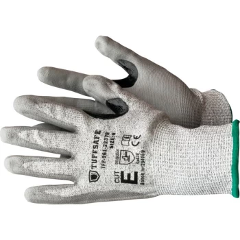 image of Tuffsafe - Pu Palm Coated Gloves, Cut E, Grey, Size 10