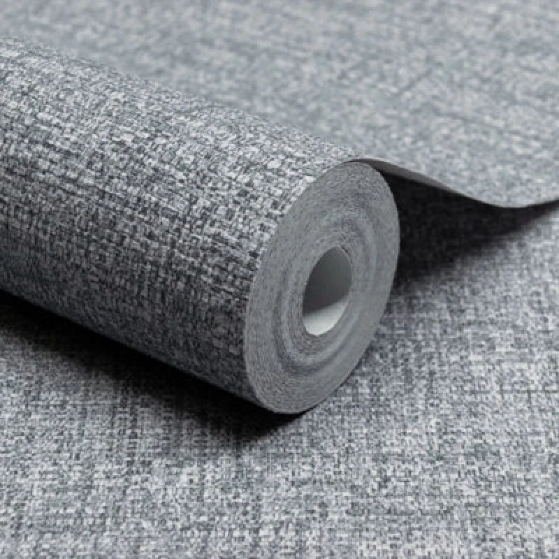 Image of Grandeco Paul Moneypenny Grey Rotan Textile Textured Wallpaper 10m x 53cm For Grandeco, Grey 196606