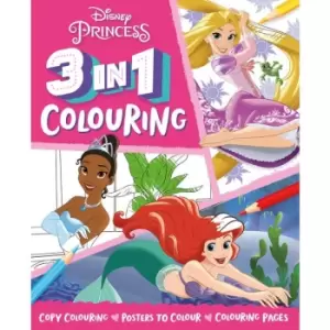 Image of Igloo Books Disney Princess 3in1 Colouring Book