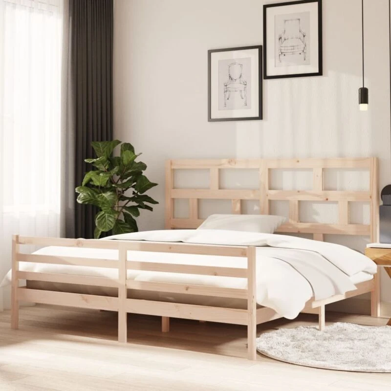 Image of VIDAXL 3101303 Bed Frame without Mattress Solid Wood 200x200cm (810450+814214) vidaXL 8720286962909