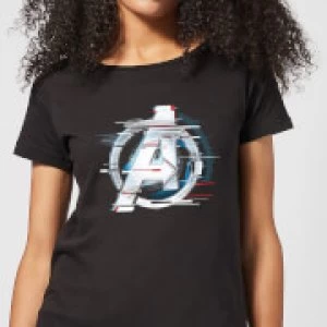 Image of Avengers: Endgame White Logo Womens T-Shirt - Black - 4XL