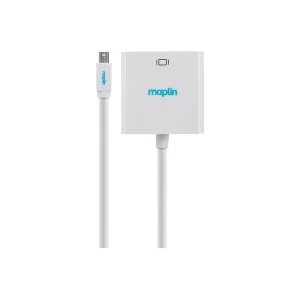 image of Maplin Premium Mini DisplayPort to VGA Female Connector Port Cable 0.23m White