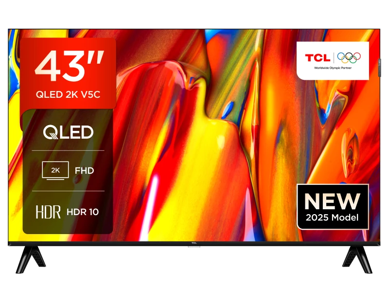 Image of TCL 43" 43V5C-UK Smart Full HD HDR QLED TV