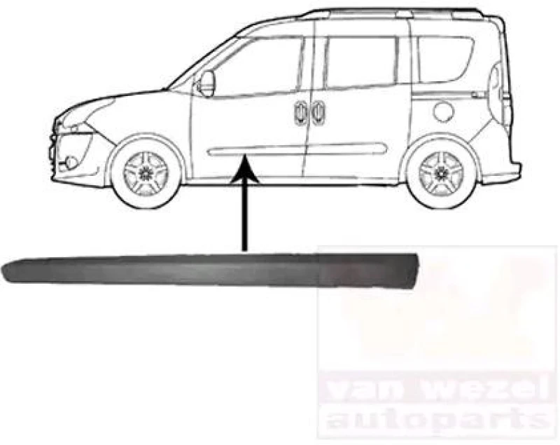 Image of VAN WEZEL 1638423 Moldings Trim-/Protection Strip,door (1005)
