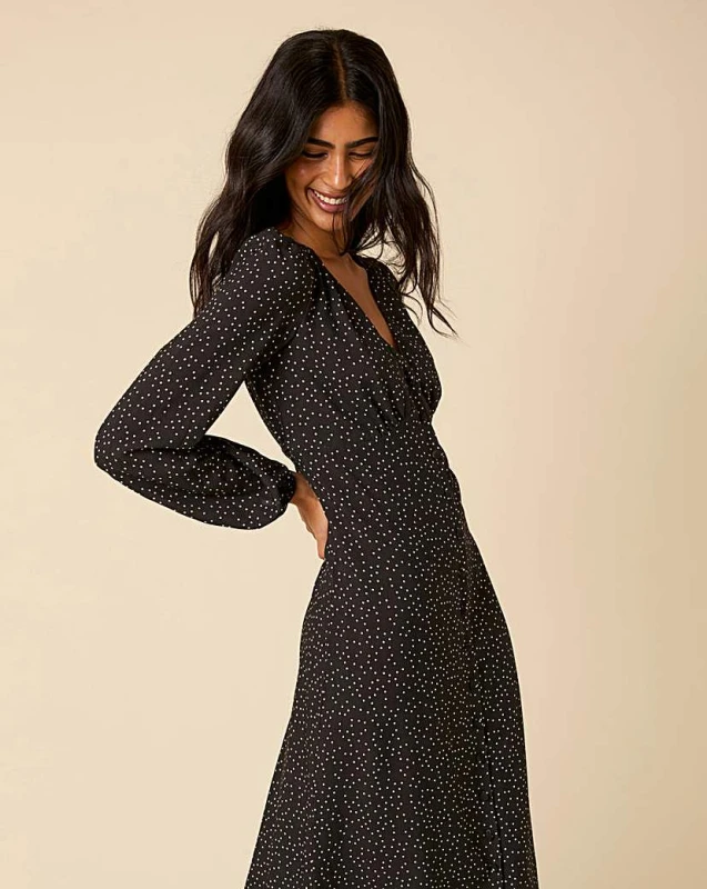 Image of Nobodys Child Kennedy Midi Dress Black female 8 (XS)